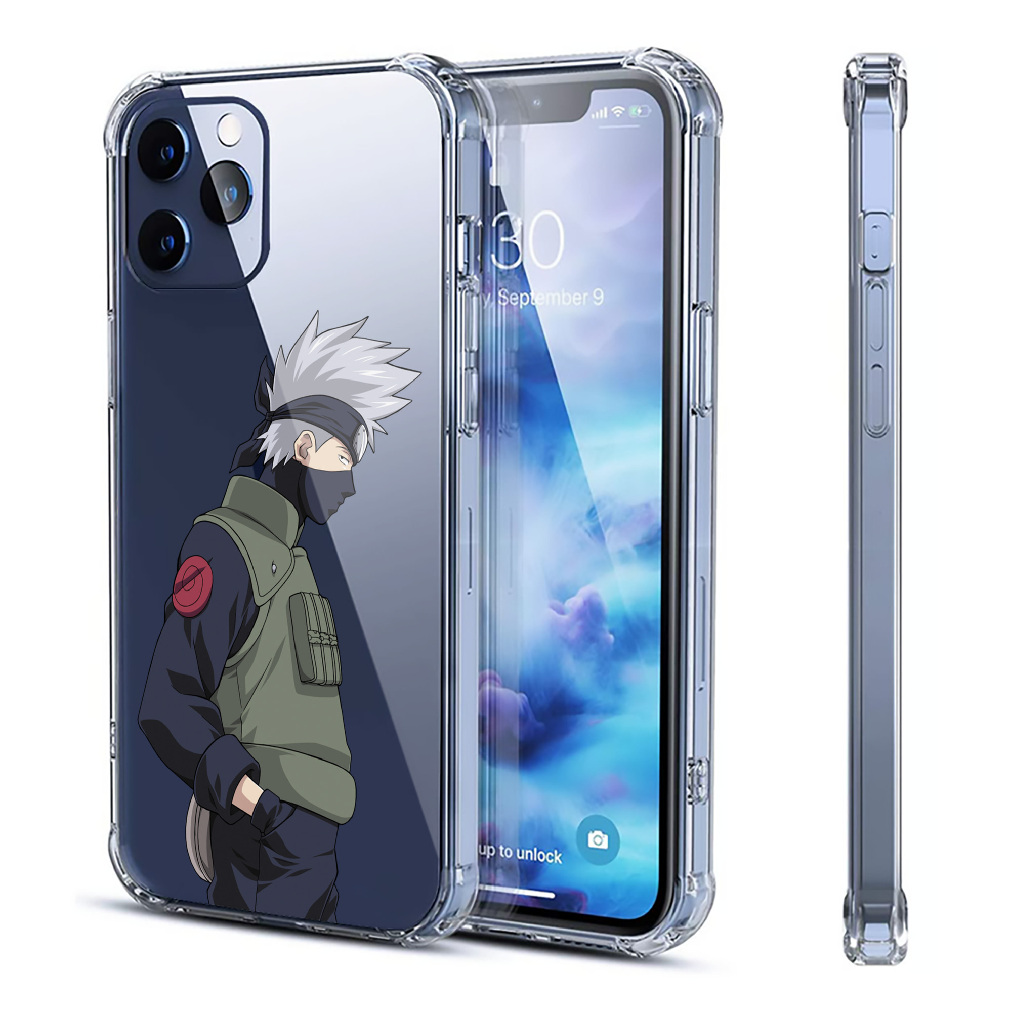 （画像用） NARUTO -ナルト- はたけ カカシ Hatake Kakashi 【iPhone 12シリーズ対応】透明スマホケース（クリアソフトケース）